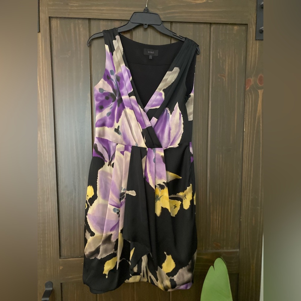 Coast Dress Black And Floral US 8/UK 12